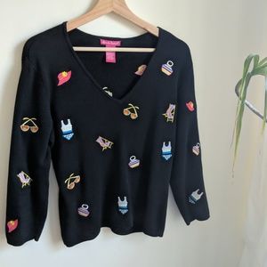 [Alexandra Bartlett] Embroidered Beach Sweater